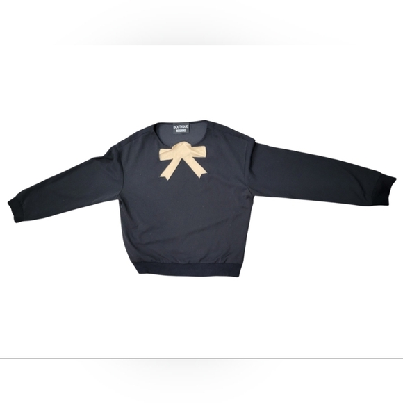 Boutique Moschino Sweaters - Boutique Moschino Black Women's Sweater with Gold Bow - Size Medium